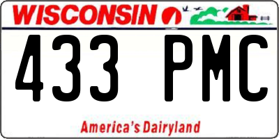 WI license plate 433PMC