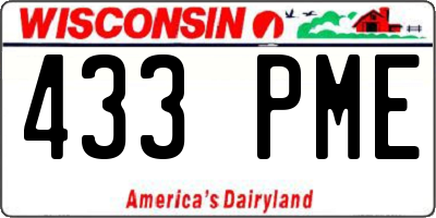 WI license plate 433PME