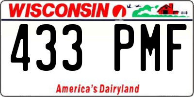 WI license plate 433PMF