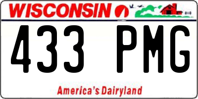 WI license plate 433PMG