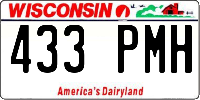 WI license plate 433PMH