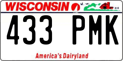 WI license plate 433PMK