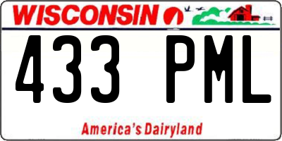 WI license plate 433PML