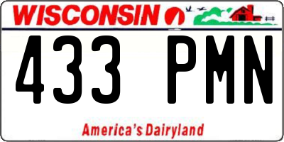 WI license plate 433PMN