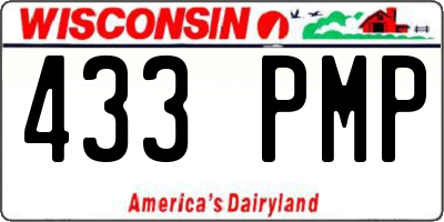 WI license plate 433PMP