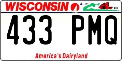 WI license plate 433PMQ