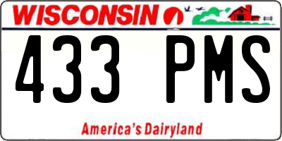 WI license plate 433PMS