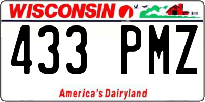 WI license plate 433PMZ