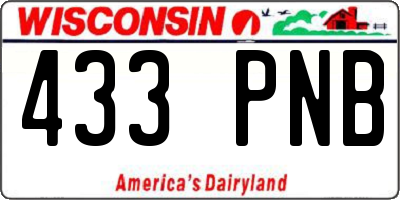 WI license plate 433PNB