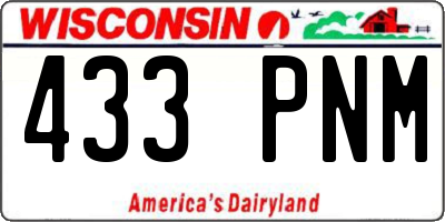 WI license plate 433PNM