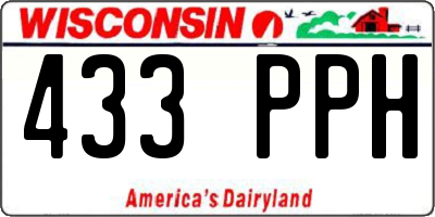 WI license plate 433PPH