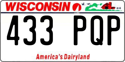 WI license plate 433PQP
