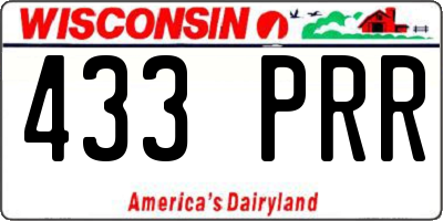 WI license plate 433PRR