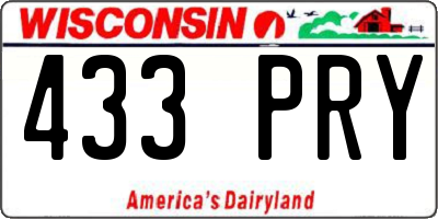WI license plate 433PRY