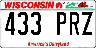 WI license plate 433PRZ