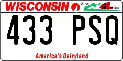 WI license plate 433PSQ