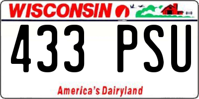 WI license plate 433PSU