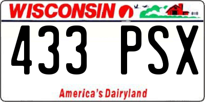 WI license plate 433PSX
