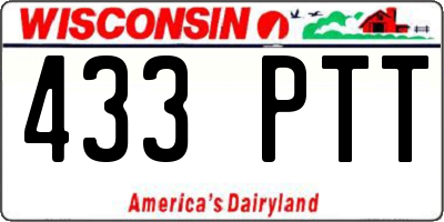 WI license plate 433PTT
