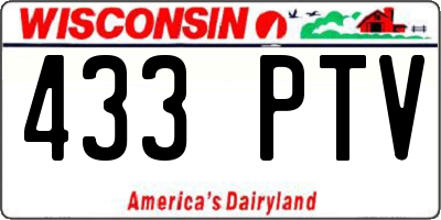 WI license plate 433PTV