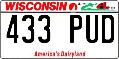 WI license plate 433PUD