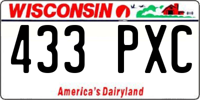 WI license plate 433PXC