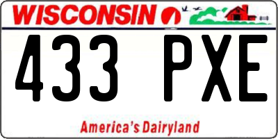 WI license plate 433PXE