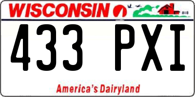 WI license plate 433PXI