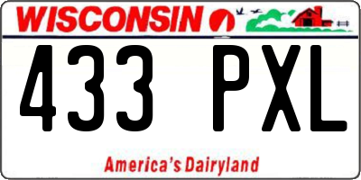 WI license plate 433PXL