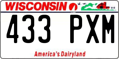 WI license plate 433PXM