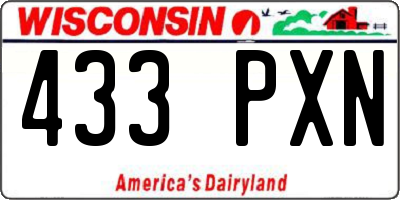 WI license plate 433PXN