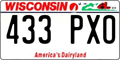 WI license plate 433PXO