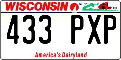 WI license plate 433PXP