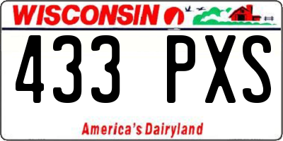WI license plate 433PXS