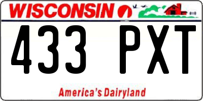 WI license plate 433PXT