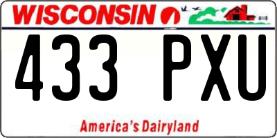 WI license plate 433PXU
