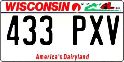 WI license plate 433PXV