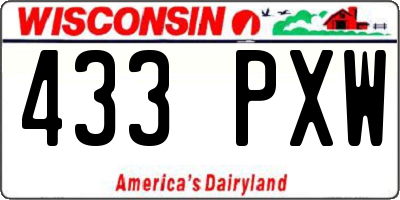 WI license plate 433PXW