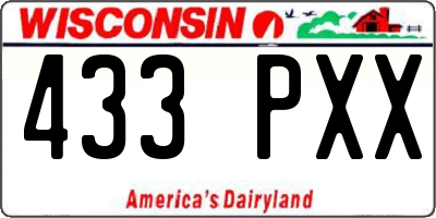 WI license plate 433PXX