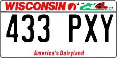 WI license plate 433PXY