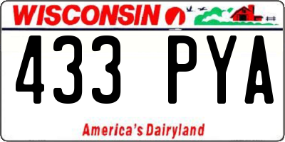 WI license plate 433PYA