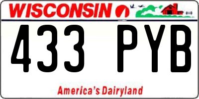 WI license plate 433PYB