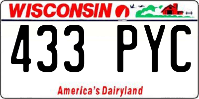 WI license plate 433PYC