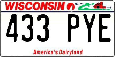 WI license plate 433PYE