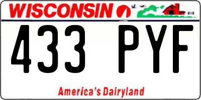 WI license plate 433PYF