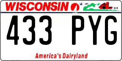 WI license plate 433PYG