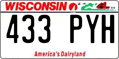 WI license plate 433PYH
