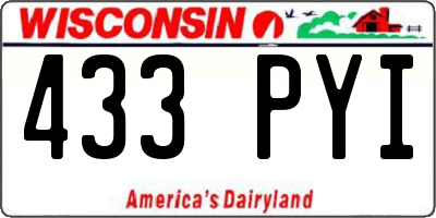 WI license plate 433PYI