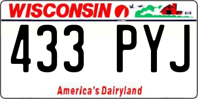 WI license plate 433PYJ