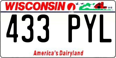 WI license plate 433PYL